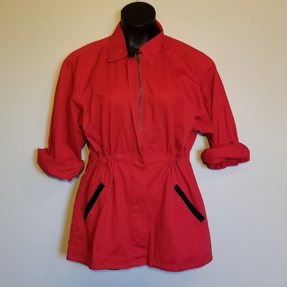 Outerwear zip up trench coat jacket